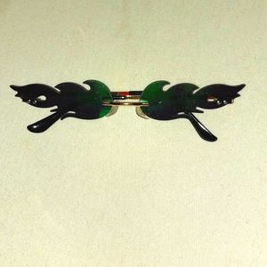 Green chrome fashion sunglasses